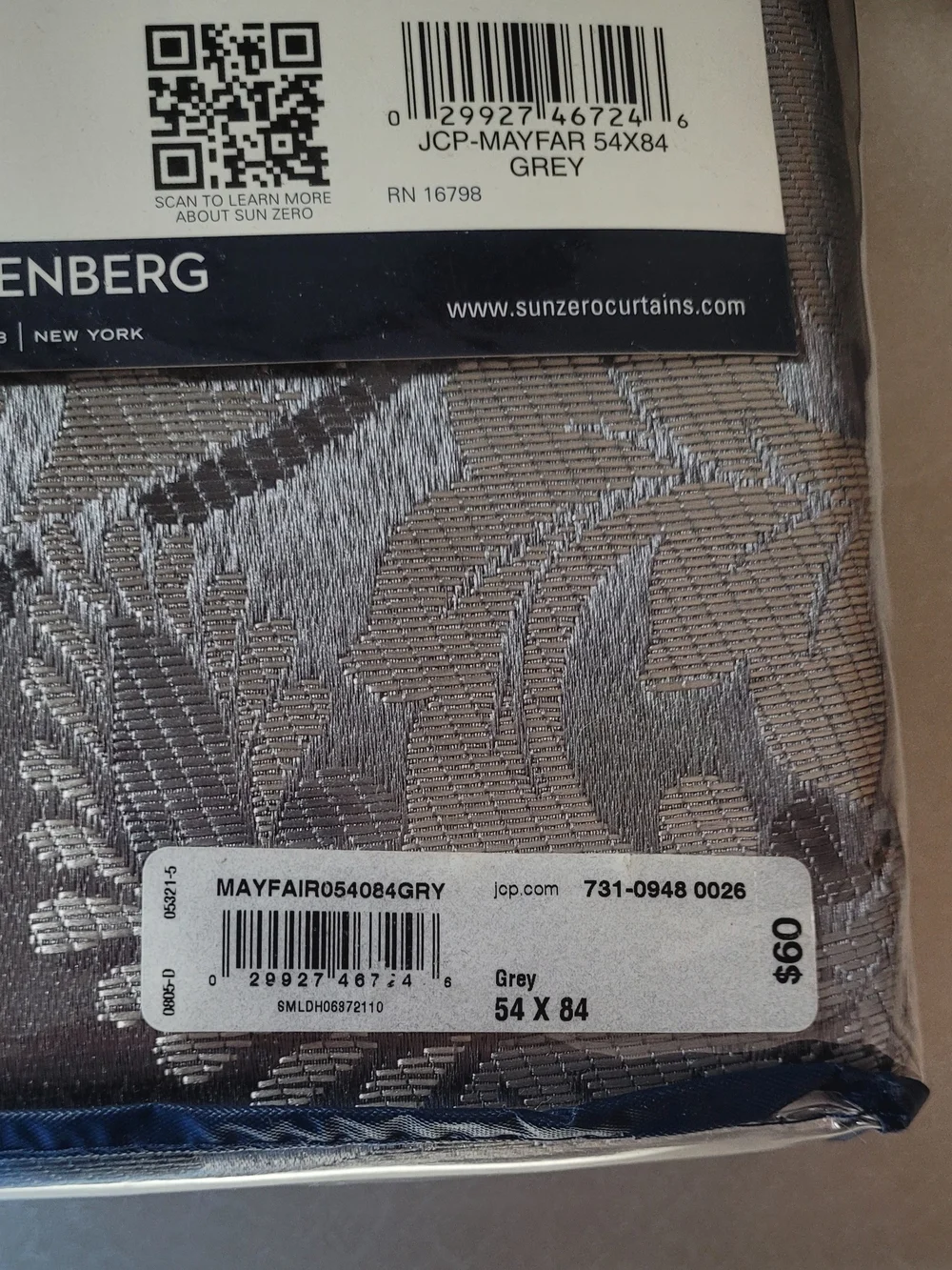 Mayfair Gray Room Darkening Lined Window Curtain Panel Set (Two Panels)